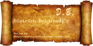 Dietrich Boldizsár névjegykártya